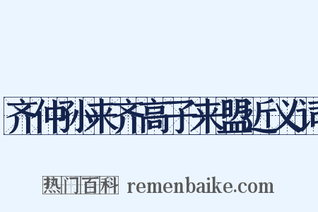 齐仲孙来齐高子来盟近义词是什么意思的图片